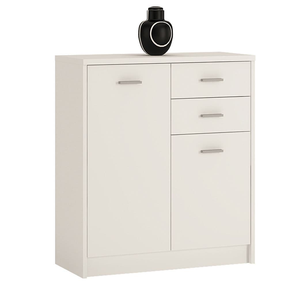 Ibis 2 Door 2 drawer Cupboard in Pearl White